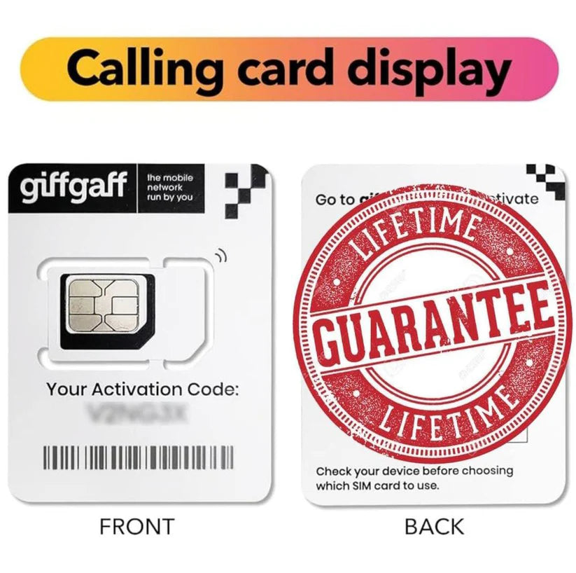 Lifetime GiffGaff UK Sim