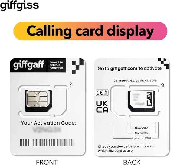 Lifetime GiffGaff UK Sim